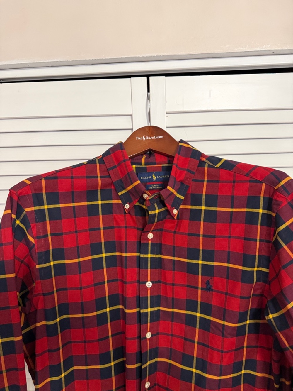 Ralph Lauren Red Navy Yellow Plaid Button-Down Shirt
